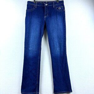 Harley Davidson Jeans Womens 8 Western Biker Moto Y2K Grunge Rockabilly Denim